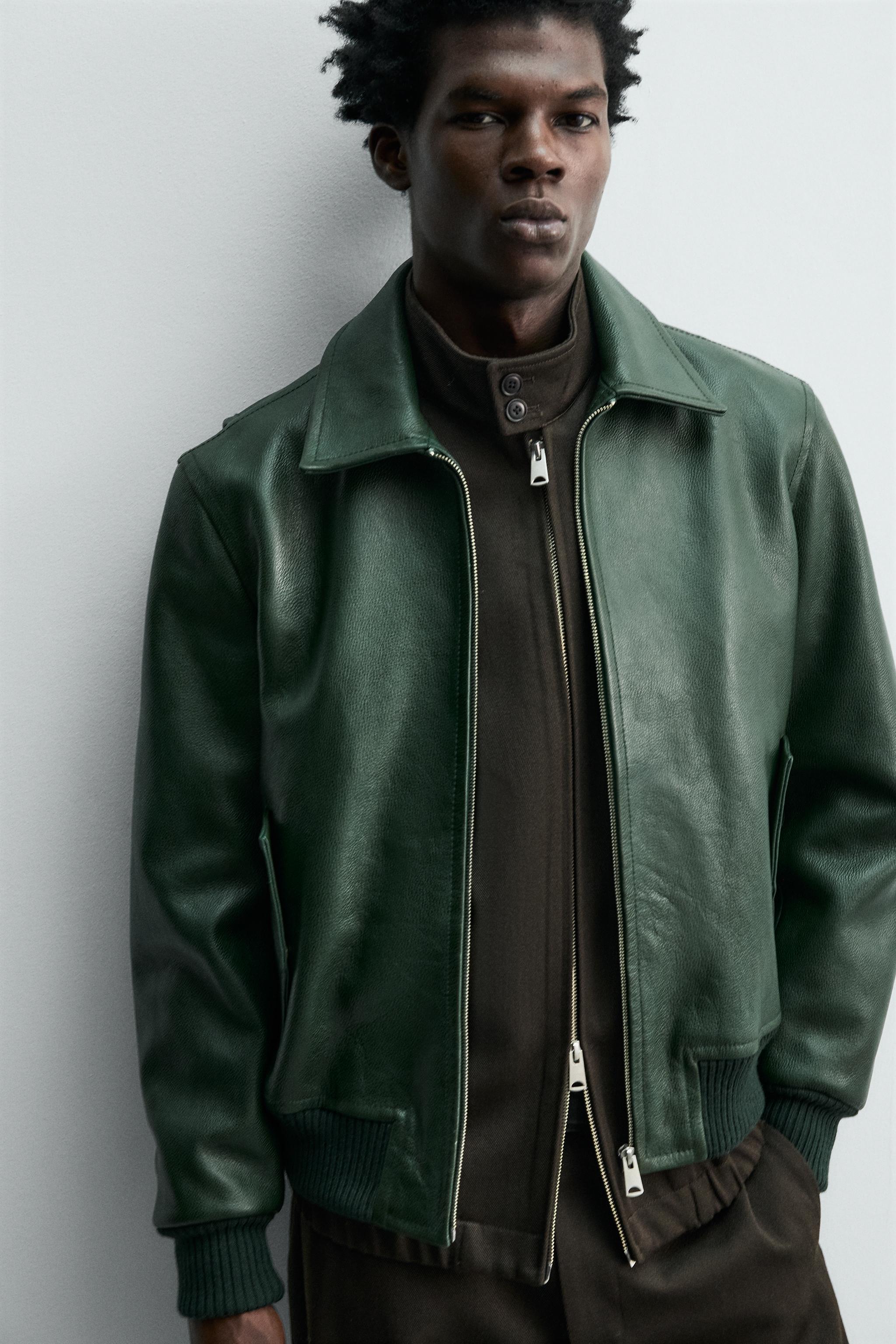 LEATHER BOMBER JACKET